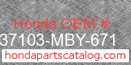 Honda 37103-MBY-671 genuine part number image