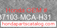 Honda 37103-MCA-H31 genuine part number image