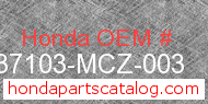 Honda 37103-MCZ-003 genuine part number image