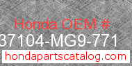 Honda 37104-MG9-771 genuine part number image