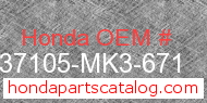 Honda 37105-MK3-671 genuine part number image