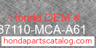 Honda 37110-MCA-A61 genuine part number image