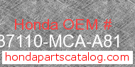 Honda 37110-MCA-A81 genuine part number image