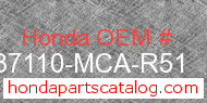 Honda 37110-MCA-R51 genuine part number image