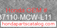 Honda 37110-MCW-L11 genuine part number image