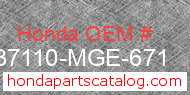 Honda 37110-MGE-671 genuine part number image