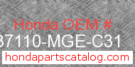 Honda 37110-MGE-C31 genuine part number image