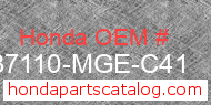 Honda 37110-MGE-C41 genuine part number image