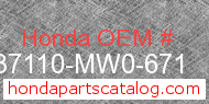 Honda 37110-MW0-671 genuine part number image