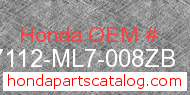 Honda 37112-ML7-008ZB genuine part number image