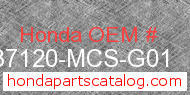 Honda 37120-MCS-G01 genuine part number image