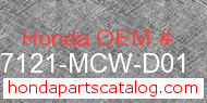 Honda 37121-MCW-D01 genuine part number image