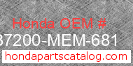 Honda 37200-MEM-681 genuine part number image