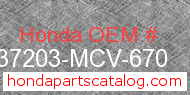 Honda 37203-MCV-670 genuine part number image