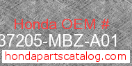 Honda 37205-MBZ-A01 genuine part number image
