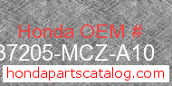 Honda 37205-MCZ-A10 genuine part number image
