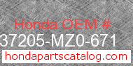 Honda 37205-MZ0-671 genuine part number image