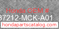 Honda 37212-MCK-A01 genuine part number image