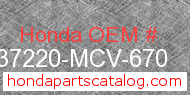 Honda 37220-MCV-670 genuine part number image