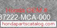 Honda 37222-MCA-000 genuine part number image