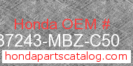 Honda 37243-MBZ-C50 genuine part number image