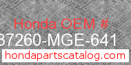 Honda 37260-MGE-641 genuine part number image