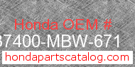 Honda 37400-MBW-671 genuine part number image