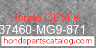 Honda 37460-MG9-871 genuine part number image