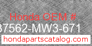 Honda 37562-MW3-671 genuine part number image
