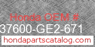 Honda 37600-GE2-671 genuine part number image