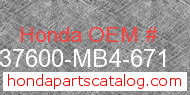 Honda 37600-MB4-671 genuine part number image