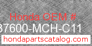 Honda 37600-MCH-C11 genuine part number image