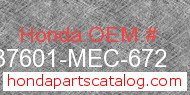 Honda 37601-MEC-672 genuine part number image