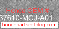 Honda 37610-MCJ-A01 genuine part number image