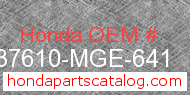 Honda 37610-MGE-641 genuine part number image