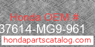Honda 37614-MG9-961 genuine part number image