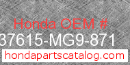 Honda 37615-MG9-871 genuine part number image