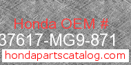 Honda 37617-MG9-871 genuine part number image