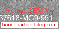 Honda 37618-MG9-951 genuine part number image