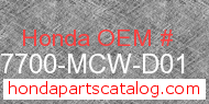Honda 37700-MCW-D01 genuine part number image