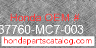 Honda 37760-MC7-003 genuine part number image