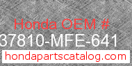Honda 37810-MFE-641 genuine part number image