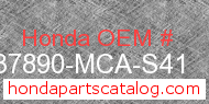 Honda 37890-MCA-S41 genuine part number image