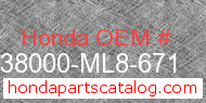 Honda 38000-ML8-671 genuine part number image