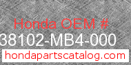 Honda 38102-MB4-000 genuine part number image