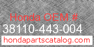 Honda 38110-443-004 genuine part number image