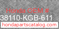Honda 38110-KGB-611 genuine part number image