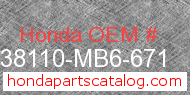 Honda 38110-MB6-671 genuine part number image