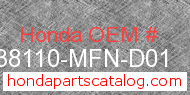 Honda 38110-MFN-D01 genuine part number image