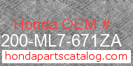 Honda 38200-ML7-671ZA genuine part number image